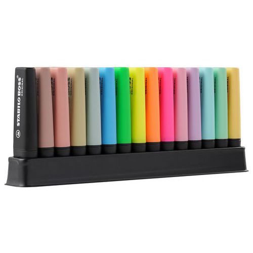 Conjunto de secretária de 15 marcadores Boss Original sortidos – Stabilo