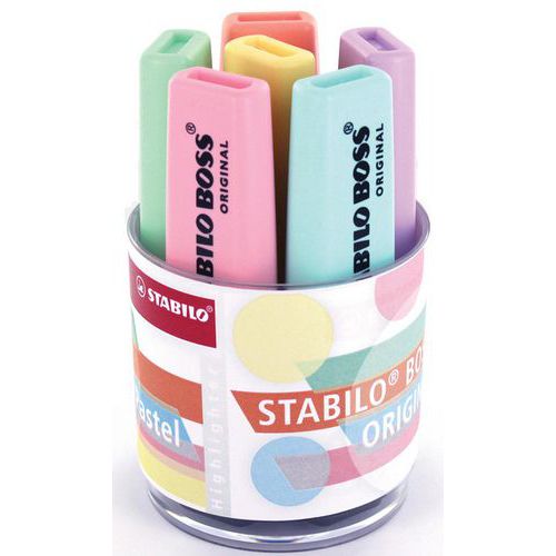 Recipiente de 6 marcadores Boss Original sortidos Pastel – Stabilo
