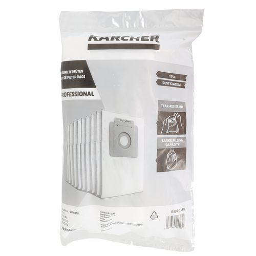 Saco para o pó para aspirador Kärcher T 7/1 e T 10/1 – Conjunto de 10