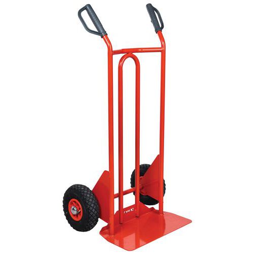 Transportador em aço – rodas pneumáticas – aba fixa – capacidade de 250 kg