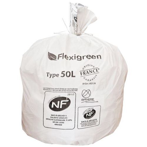 Saco de lixo reciclável – resíduos alimentares – branco – Jetsac Saco de lixo reciclável – resíduos alimentares – branco – Jetsac