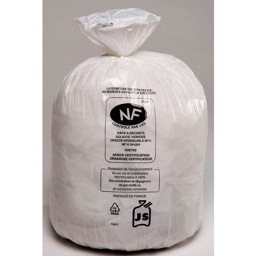 Saco de lixo reciclável – resíduos alimentares – branco – Jetsac Saco de lixo reciclável – resíduos alimentares – branco – Jetsac