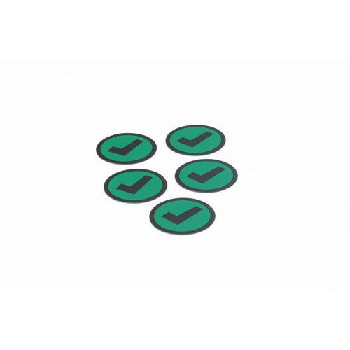 Conjunto de 5 ímanes verdes com ícone de Marca de verificação – Smit Visual