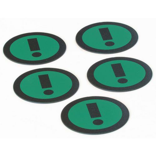 Conjunto de 5 ímanes verdes com ícone de Atenção – Smit Visual