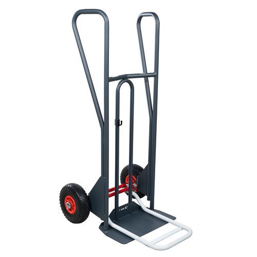 Porta-cargas ergonómico de 350 kg com basculamento assistido – Pegas fechadas – Rodas antifuros