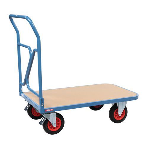 Carro com plataforma em madeira e espaldar fixo – Capacidade de 400 kg