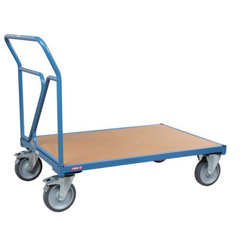 Carro com espaldar amovível – plataforma em madeira – capacidade de 500 kg – FIMM