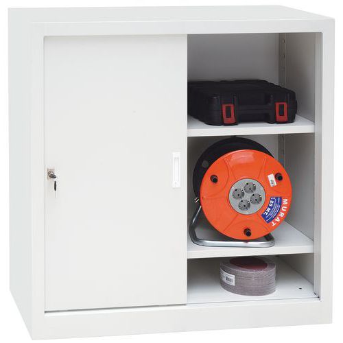 Armários baixos com portas corrediças CH - Largura 100 cm - Manutan