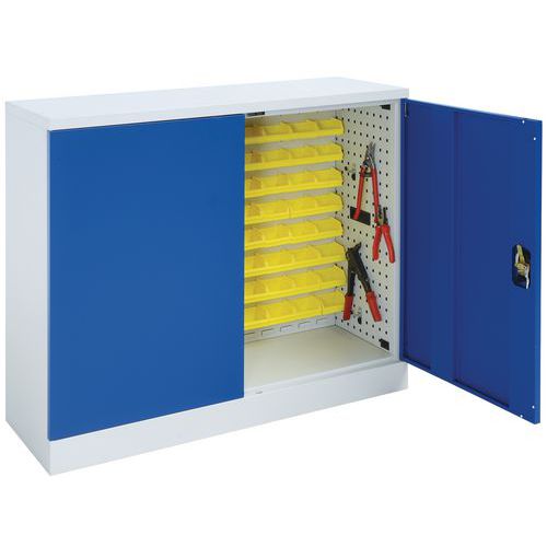 Armário com portas rebatíveis em kit com painel - Baixo - Manutan Armário com portas rebatíveis em kit com painel - Baixo - Manutan