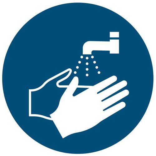 Painel de obrigação - Obrigatório lavar as mãos - Rígido