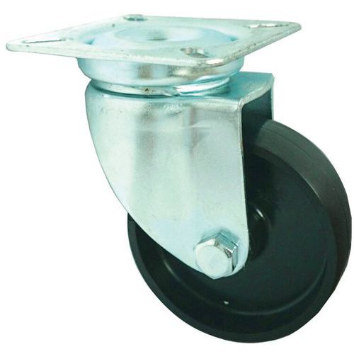 Roda giratória com base - Capacidade de 40 a 200 kg