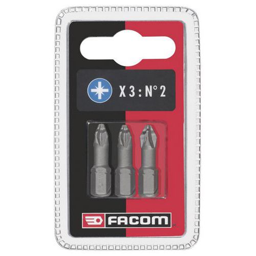 Conjunto de 3 pontas ED para parafusos POZIDRIV® – Facom