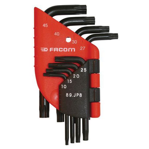 Jogos de chaves macho angulares Torx® em estojo