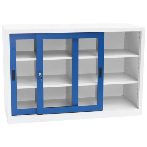 Armário baixo com portas corrediças CH – comp. 150 cm – Manutan Expert