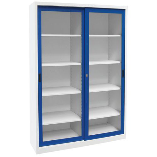 Armário alto com portas corrediças CH – transparente – Manutan Expert