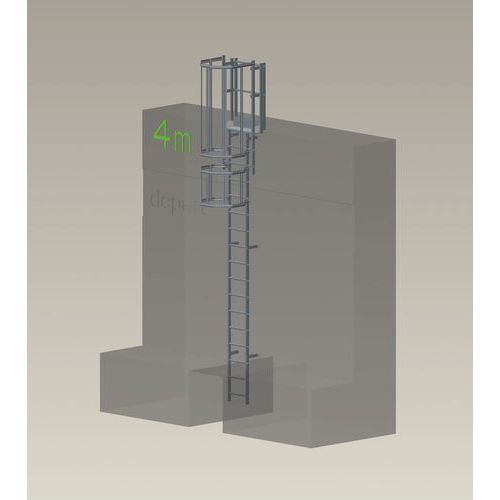 Kit completo de escada com guarda-corpo – 4,25 m de altura