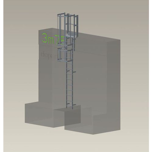 Kit completo de escada com guarda-corpo – 3,75 m de altura