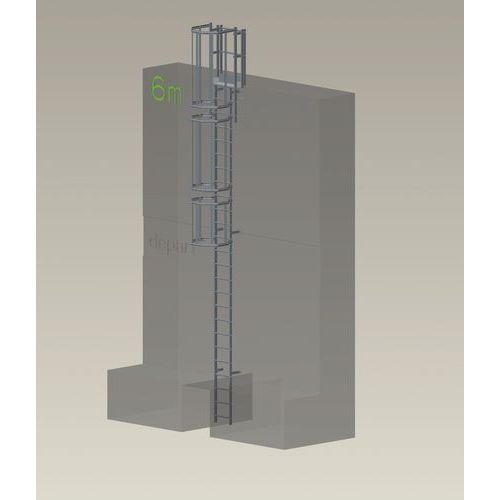 Kit completo de escada com guarda-corpo – 6,75 m de altura