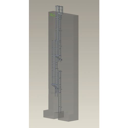 Kit completo de escada com guarda-corpo – 14 m de altura