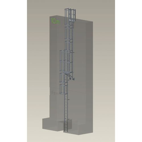 Kit completo de escada com guarda-corpo – 10,75 m de altura