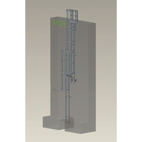 Kit completo de escada com guarda-corpo – 9,75 m de altura