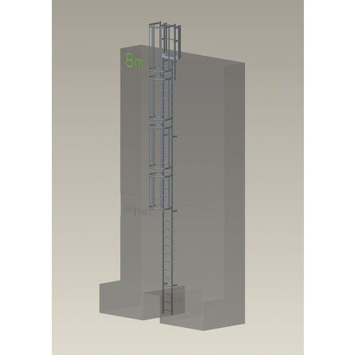 Kit completo de escada com guarda-corpo – 8,25 m de altura