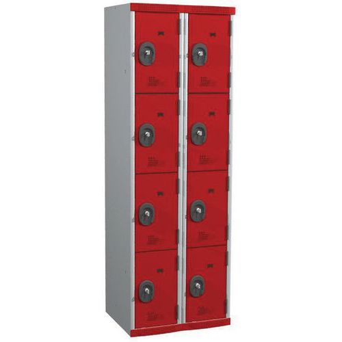 Cacifo com 8 compartimentos Seamline Optimum® – 2 colunas de 300 mm de largura – Com base – Acial