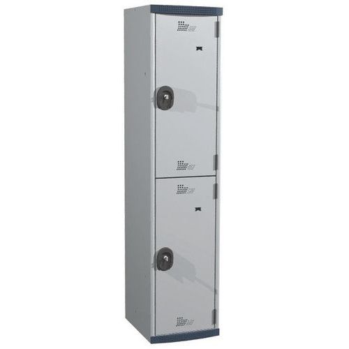 Cacifo com 2 compartimentos e cabides Seamline Optimum® – 1 coluna de 400 mm de largura – Com base – Acial Cacifo com 2 compartimentos e cabides Seamline Optimum® – 1 coluna de 400 mm de largura – Com base – Acial