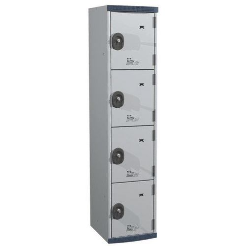Cacifo com 4 compartimentos Seamline Optimum® – 1 coluna de 400 mm de largura – Com base – Acial