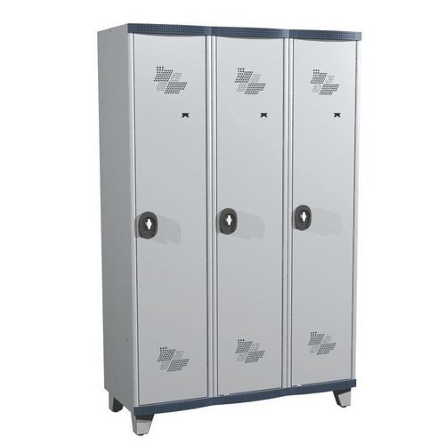 Cacifo com 3 colunas Seamline Optimum® – Coluna de 400 mm de largura – Com pés – Acial
