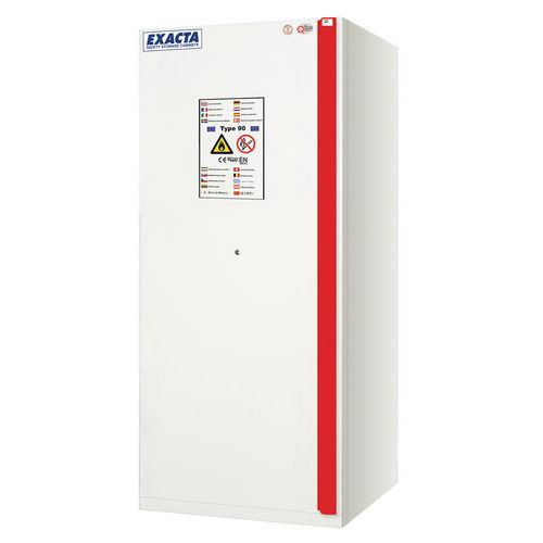 Armário de segurança antifogo durante 90 min com pegas ergonómicas – cinzento