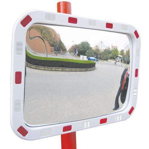 Espelho de segurança retangular - Via privada - Visão a 90° - Manutan Expert