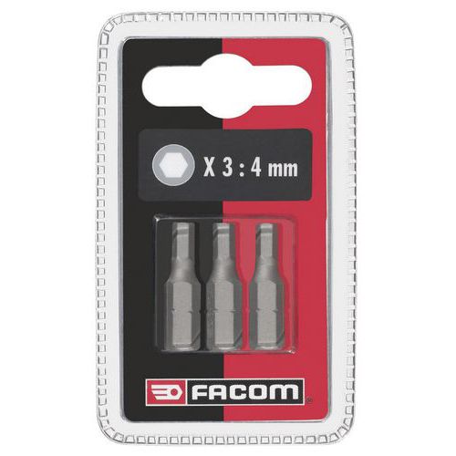 Conjunto de 3 pontas para parafusos sextavados ocos – Facom