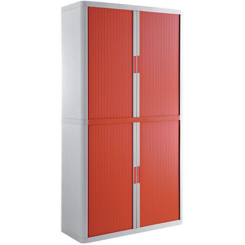 Armário com portas de persiana EasyOffice, em kit - Altura 204 cm