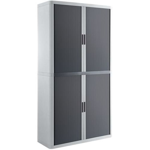 Armário com portas de persiana EasyOffice, em kit - Altura 204 cm