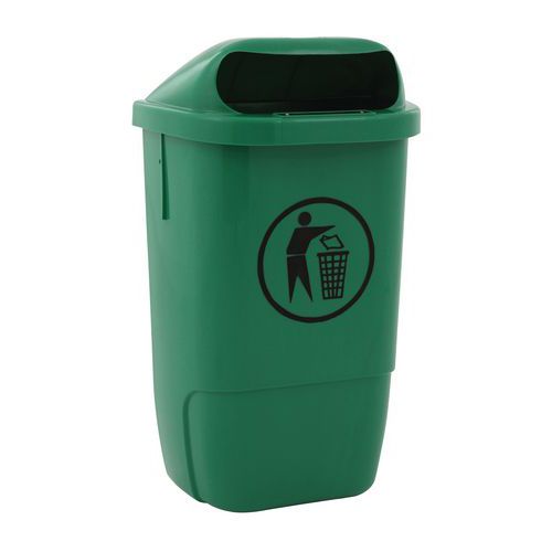 Caixote de lixo de exterior em plástico – 50 L