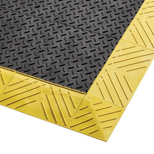 Placa para plataforma gradeada integral antifadiga em PVC Diamond Flek Lok™ – Notrax