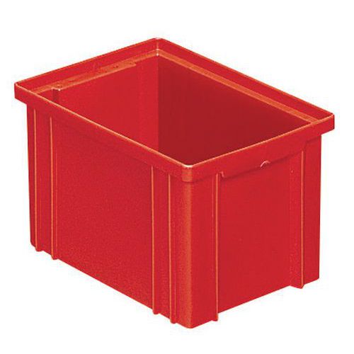 Caixa empilhável – Vermelho – 200 a 630 mm de comprimento – 3,6 a 85 L