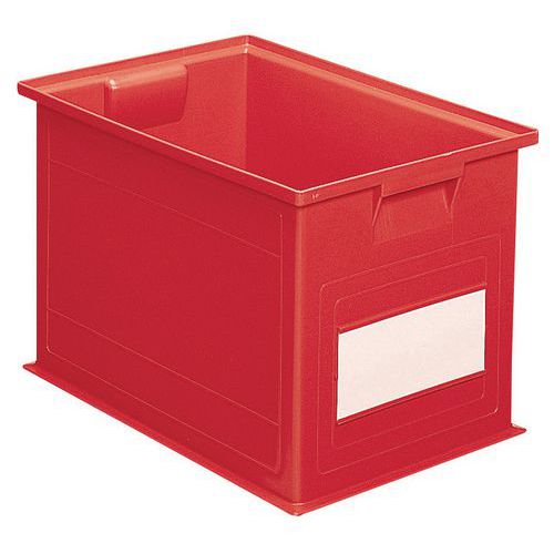 Caixa empilhável – Vermelho – 200 a 630 mm de comprimento – 3,6 a 85 L