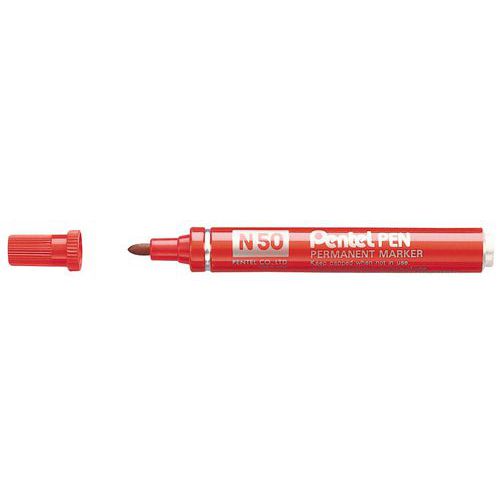 Marcador permanente N50 – ponta de ogiva – com tampa – Pentel
