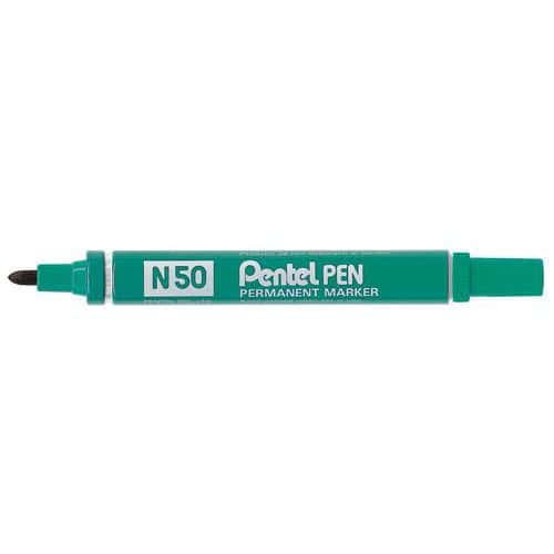Marcador permanente N50 – ponta de ogiva – com tampa – Pentel