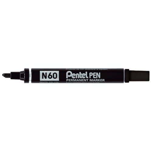 Marcador permanente N60 – ponta biselada – com tampa – Pentel