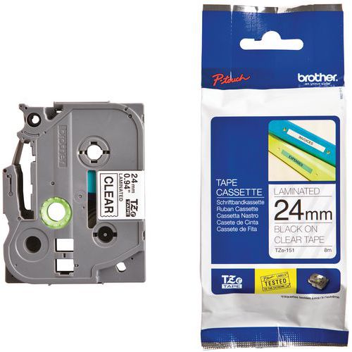 Cassetes de fita para máquina de etiquetar Brother - Largura 24 mm