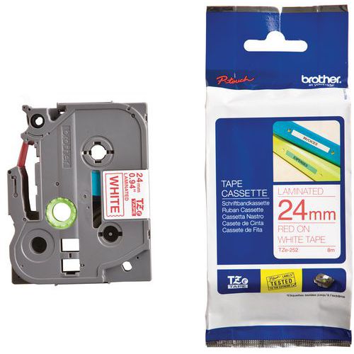 Cassetes de fita para máquina de etiquetar Brother - Largura 24 mm