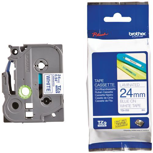 Cassetes de fita para máquina de etiquetar Brother - Largura 24 mm
