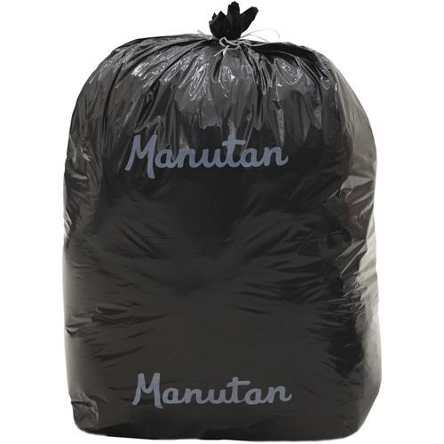 Saco de lixo preto – Resíduos pesados – 110 L e 200 L - Manutan Expert
