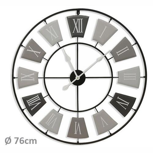 Relógio em metal Gray de Ø 76 cm – Orium