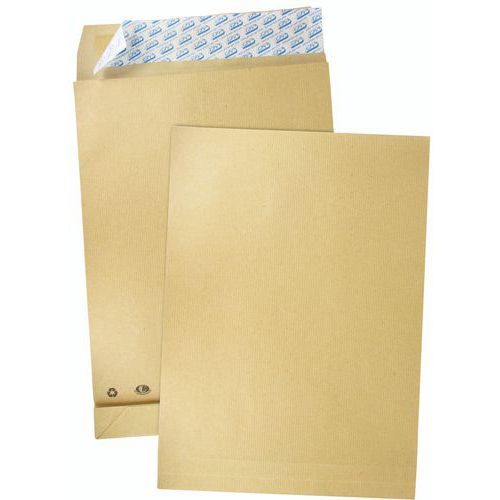 Envelope em cartão kraft castanho de 120 kg – foles de 3 cm – pacote de 50