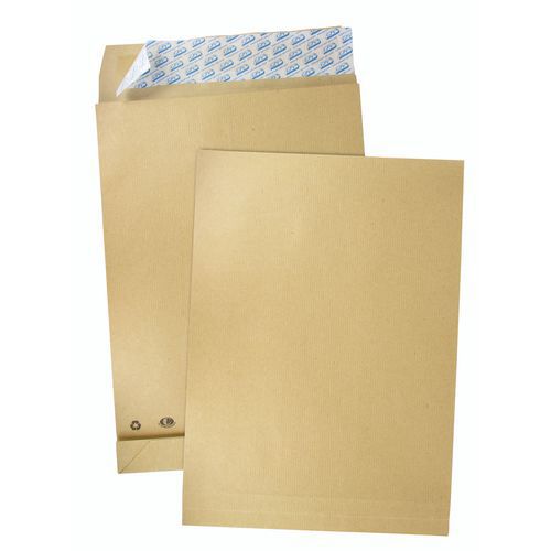 Envelope em cartão kraft castanho de 120 kg – foles de 3 cm – pacote de 50