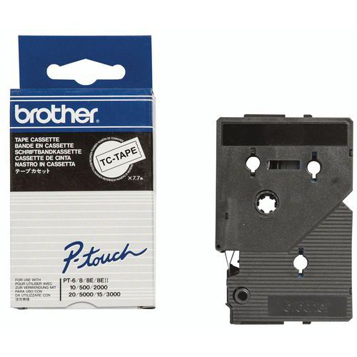 Cassete de fita para máquina de etiquetar Brother - Largura 9 mm